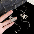 Light Luxury Alloy Rhinestone Christmas Deer Pendant Sweater Necklace For Women view 2