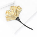 Alloy Enamel Ginkgo Leaf Brooch For Coat And Suit Decoration view 3