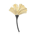 Alloy Enamel Ginkgo Leaf Brooch For Coat And Suit Decoration view 1