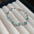 Korean Style Sparkling Zircon Diamond Clasp Copper Bangle Vintage Elegant Hand Jewelry view 1