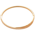 18K Gold Plated Copper Zircon Heart Clasp Bangle For Women Minimalist Light Luxury Jewelry view 5
