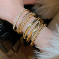 18K Gold Plated Copper Zircon Heart Clasp Bangle For Women Minimalist Light Luxury Jewelry view 3