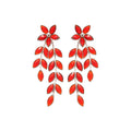 Light Luxury Faux Crystal Floral Wheat Tassel Drop Earrings With Silver Needle Studs view 5