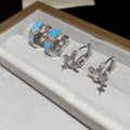 Korean Style Copper Zircon Cross Round Ear Cuff Earrings, Light Luxury Geometric Design view 1