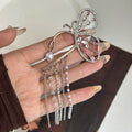 Elegant Rhinestone Wing Ear Cuff Clip On No Piercing Pearl Tassel Luxury Crystal Ear Bone Earrings view 2