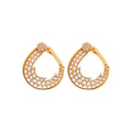 18K Gold Plated Copper Zircon Twisted Flower Ear Cuff Earrings Minimalist Geometric Jewelry view 5
