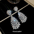 Vintage Court Style Rhinestone Faux Pearl Teardrop Drop Earrings With Silver Pin view 3