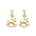 Light Luxury New Chinese Style Copper Horse Coin Pearl Necklace Earrings Bracelet Jewelry Set view 5