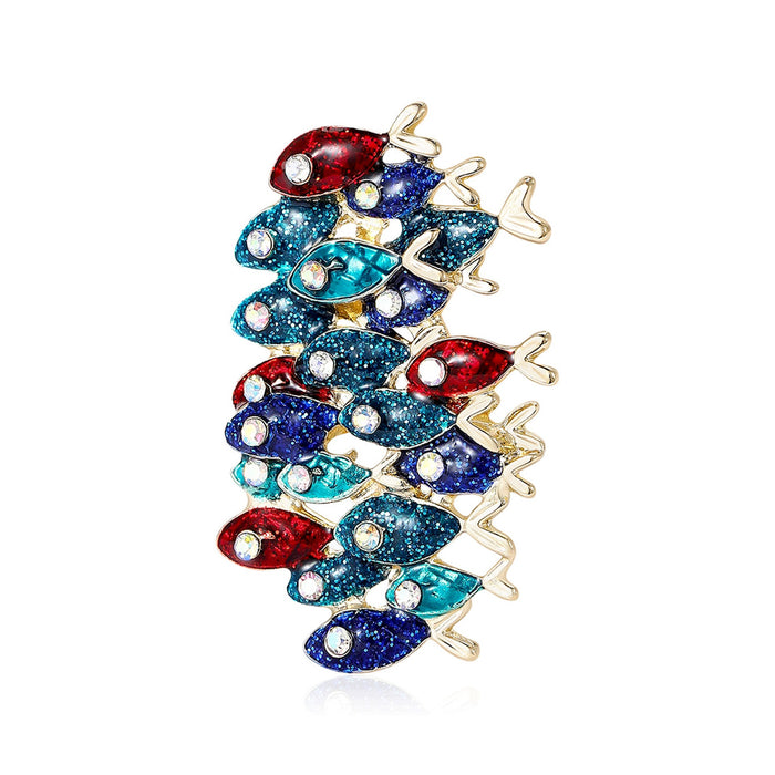 Alloy Ocean Fish Brooch For Women Suit And Shirt Decoration