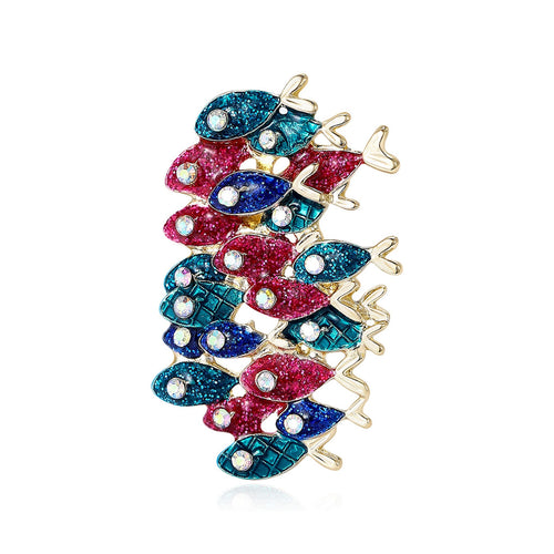 Alloy Ocean Fish Brooch For Women Suit And Shirt Decoration