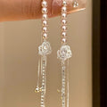 Korean Style Zircon Flower Faux Pearl Bangle Elegant Light Luxury Designer Bracelet For Women view 1