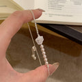 Korean Style Zircon Flower Faux Pearl Bangle Elegant Light Luxury Designer Bracelet For Women view 3