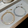 Rhinestone Wrap Chain Adjustable Copper Bangle Vintage Geometric Round Light Luxury Bracelet view 4