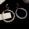 Rhinestone Wrap Chain Adjustable Copper Bangle Vintage Geometric Round Light Luxury Bracelet view 2