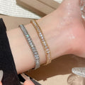 Rhinestone Wrap Chain Adjustable Copper Bangle Vintage Geometric Round Light Luxury Bracelet view 3