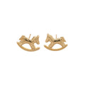 Korean Style Copper Pony Stud Earrings Minimalist OL Fashion Animal Zodiac Jewelry For Women view 5