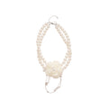 French Vintage Knitted Flower Faux Pearl Choker Necklace Elegant Light Luxury Collarbone Chain view 5