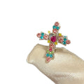 Dopamine Rhinestone Cross Alloy Huggie Earrings For Women Light Luxury Geometric Daily Style view 5