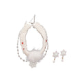 Luxury Christmas Snowflake Pearl Pom Ball Necklace And Stud Earrings Jewelry Set view 5