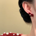 Alloy Silver Needle Horse Bow Enamel Stud Earrings Vintage Light Luxury Zodiac Jewelry for Women view 4