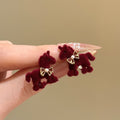 Alloy Silver Needle Horse Bow Enamel Stud Earrings Vintage Light Luxury Zodiac Jewelry for Women view 1