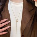 Old Money Copper Tiger Eye Stone Gourd Pendant Sweater Necklace Vintage Chinese Style view 3