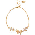 18K Gold Plated Zircon Flower Butterfly Bangle Light Luxury Fashion Jewelry For Women view 5