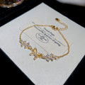 18K Gold Plated Zircon Flower Butterfly Bangle Light Luxury Fashion Jewelry For Women view 4