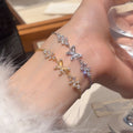 18K Gold Plated Zircon Flower Butterfly Bangle Light Luxury Fashion Jewelry For Women view 3