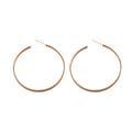 Minimalist Copper Round Smooth Metal Hoop Earrings With Silver Needles For Women view 5