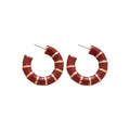 Vintage Enamel C-Shaped Hoop Earrings With Steel Pins Minimalist Geometric Daily Style view 5