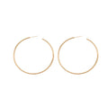 Minimalist Copper Smooth Round Hoop Earrings With Silver Pins Light Luxury Geometric Style view 5
