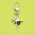 Metal Cross Star Heart Zircon Keychain Bag Charm Gift view 6