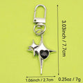 Metal Cross Star Heart Zircon Keychain Bag Charm Gift view 2