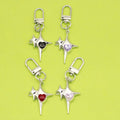 Metal Cross Star Heart Zircon Keychain Bag Charm Gift view 1