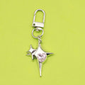 Metal Cross Star Heart Zircon Keychain Bag Charm Gift view 3
