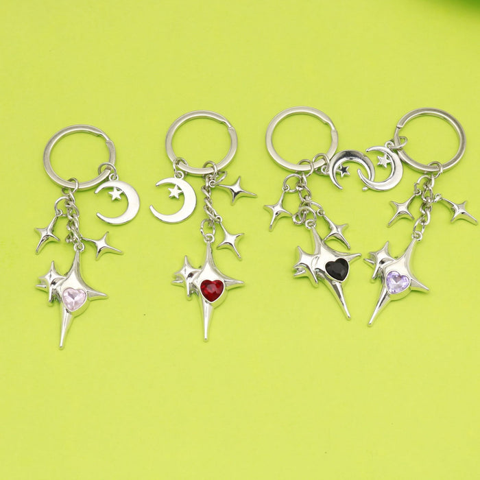 Zinc Alloy Zircon Four Point Star Jewelry Findings Accessories for DIY Jewelry Making – Gold