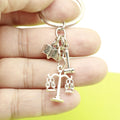Zinc Alloy Justice Scale Book Gavel Keychain Law Student Gift view 3