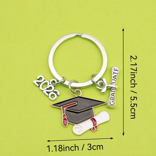 Enamel Alloy Graduation Cap Keychain Bag Charm Student Gift