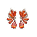 Light Luxury Copper Zircon Butterfly Wing Stud Earrings For Women Elegant Insect Jewelry view 5