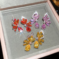 Light Luxury Copper Zircon Butterfly Wing Stud Earrings For Women Elegant Insect Jewelry view 3