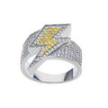 Lightning Micro Pave Zircon Ring Punk Street Style Niche Fashion Single Finger Jewelry view 5