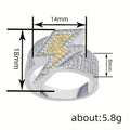 Lightning Micro Pave Zircon Ring Punk Street Style Niche Fashion Single Finger Jewelry view 4