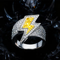 Lightning Micro Pave Zircon Ring Punk Street Style Niche Fashion Single Finger Jewelry view 1