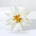 Alloy Enamel Edelweiss Brooch Simple Flower Lapel Pin For Womens Suits view 3