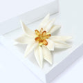 Alloy Enamel Edelweiss Brooch Simple Flower Lapel Pin For Womens Suits view 2
