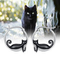 Cute Black Oil Painted Cat Ear Cuff Earrings, Simple Versatile Daily Jewelry For Women view 1