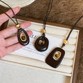 Light Luxury Resin Tiger Eye Oval Pendant Sweater Necklace, Retro Geometric Winter Choker view 1