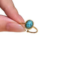 18K Gold Plated Turquoise Open Ring Vintage Ethnic Geometric Round Luxury Finger Jewelry view 5