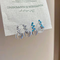 Light Luxury Copper Zircon Round Pendant Drop Earrings With Silver Posts view 4